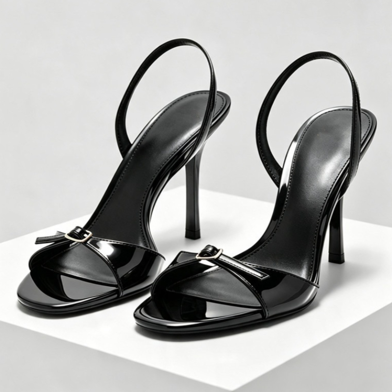 Formal Belt Leather Thin - Sandal Hak Tinggi Kulit Paten dengan
