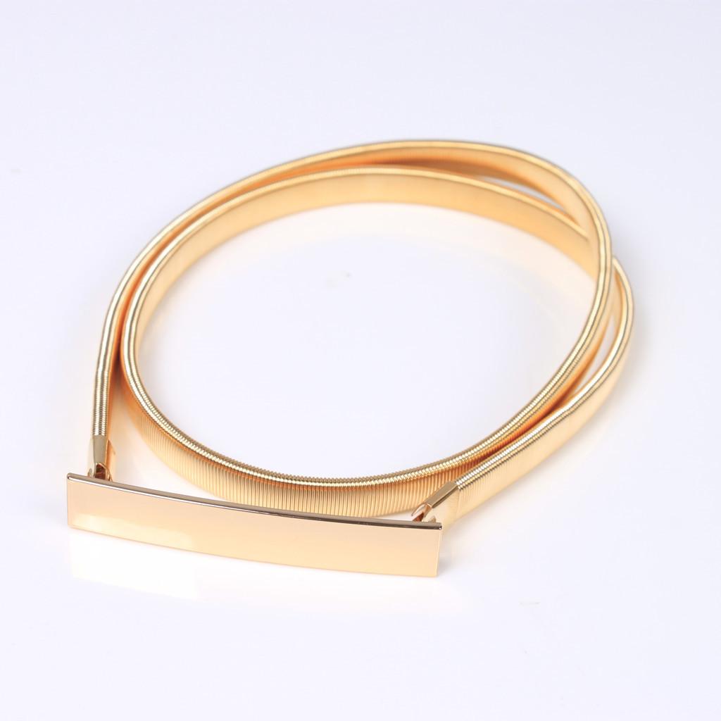 Formal Belt Leather Thin - Ikat Pinggang Elastis Tipis Berbahan Logam