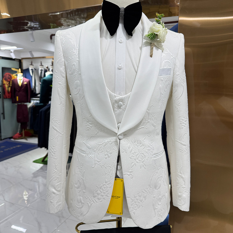 Men Formal Wear Pants - Setelan Jas Pria Putih 3 Potong