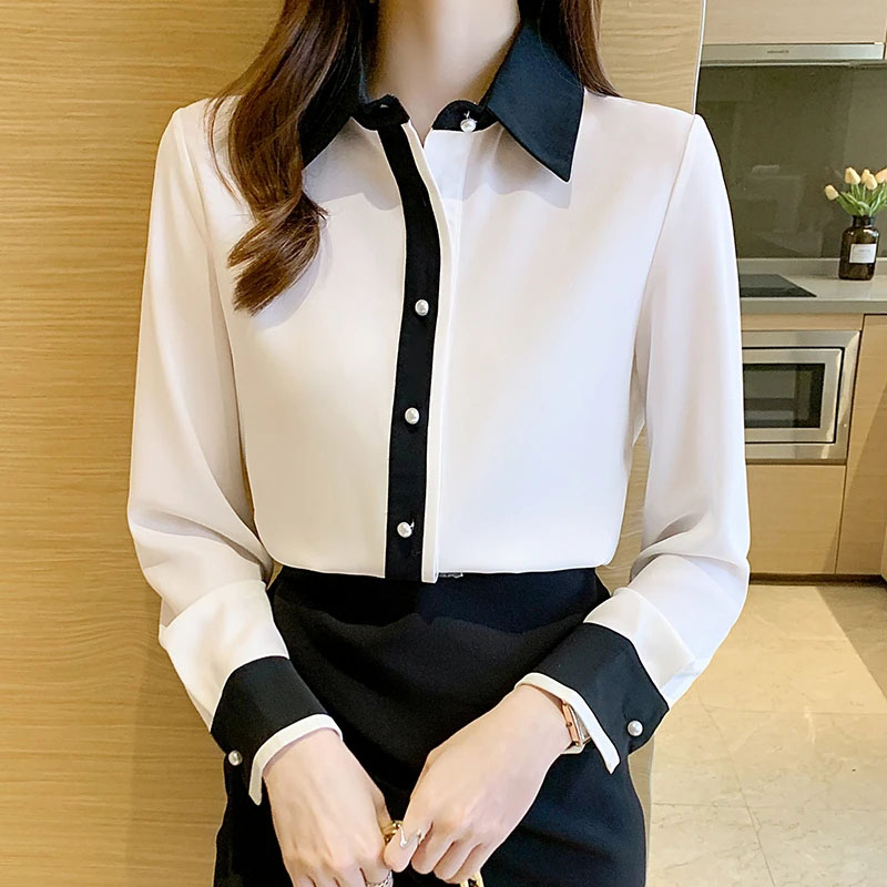 Young Men Formal Wear - Kemeja Chiffon Putih untuk Wanita Gaya