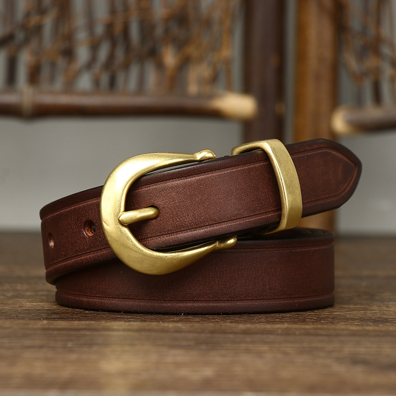 Formal Belt Leather Thin - Sabuk Kulit Asli Wanita 85-120cm, Sabuk