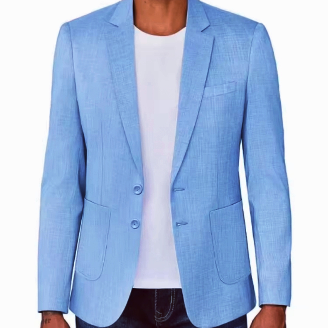 Men Formal Wear Design - Blazer Linen Pria Slim Fit Warna