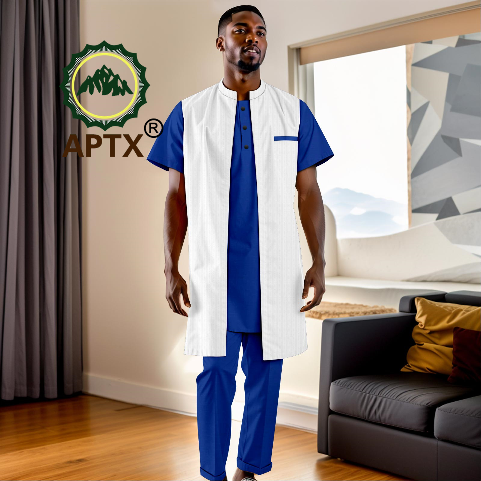 Men Formal Party Wear Shirt - Pakaian Afrika untuk Pria Setelan Tradisional