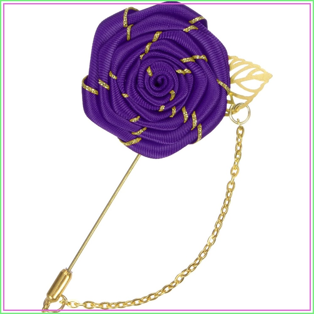 Tuxedo Lapel Pin - Bros Pin Bunga Mawar Kain dengan