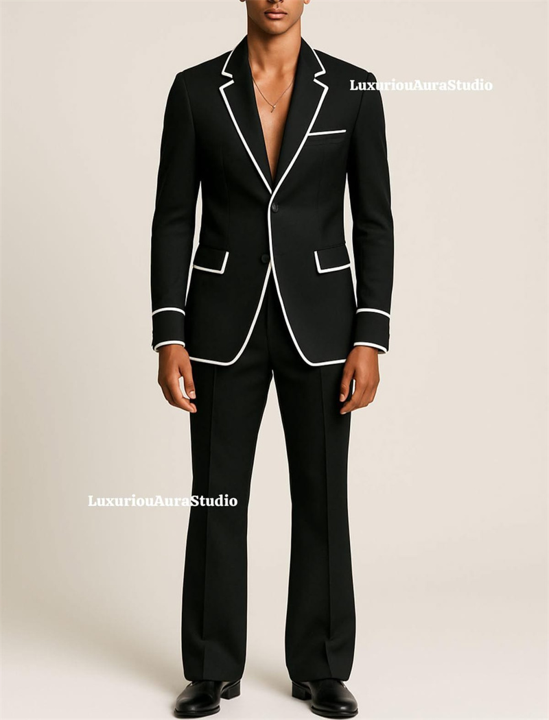 Setelan Jas Pria Hitam Desaine - Men Formal Wear Design ulasan dan harga