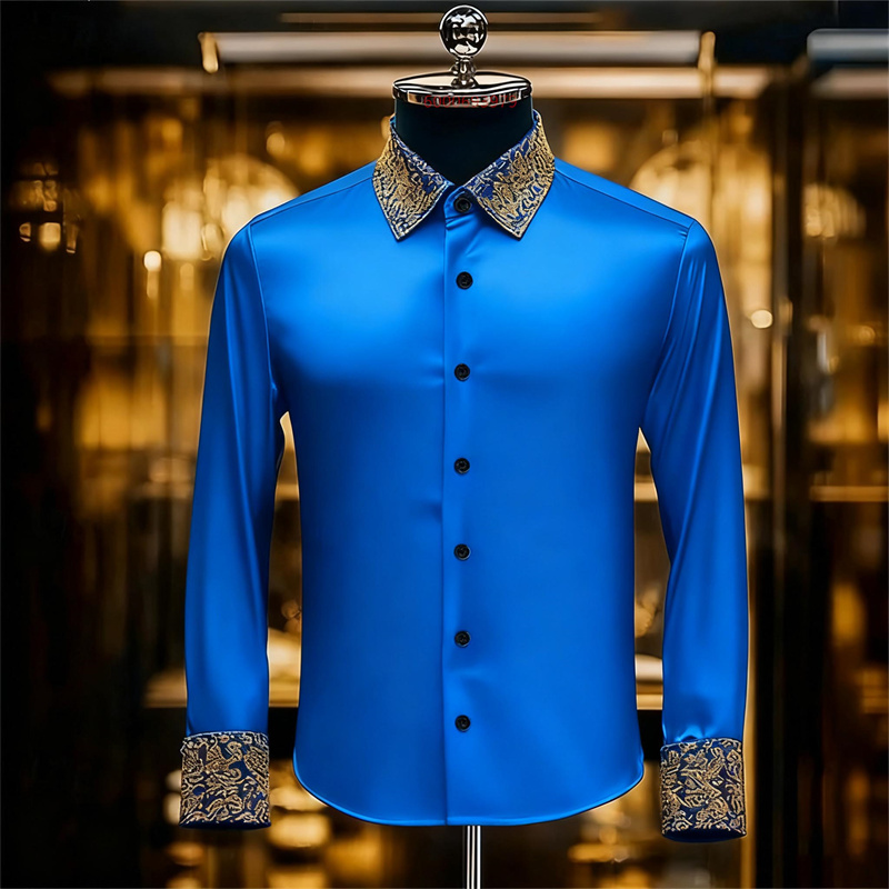 Kemeja Pria Gaya Etnik Motif B - Men Formal Party Wear Shirt ulasan dan harga