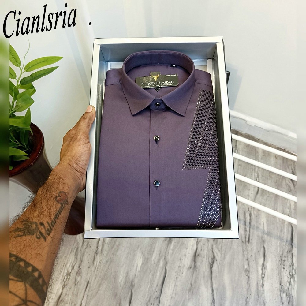 Kemeja Pria Mewah Lengan Panja - Men Formal Party Wear Shirt ulasan dan harga