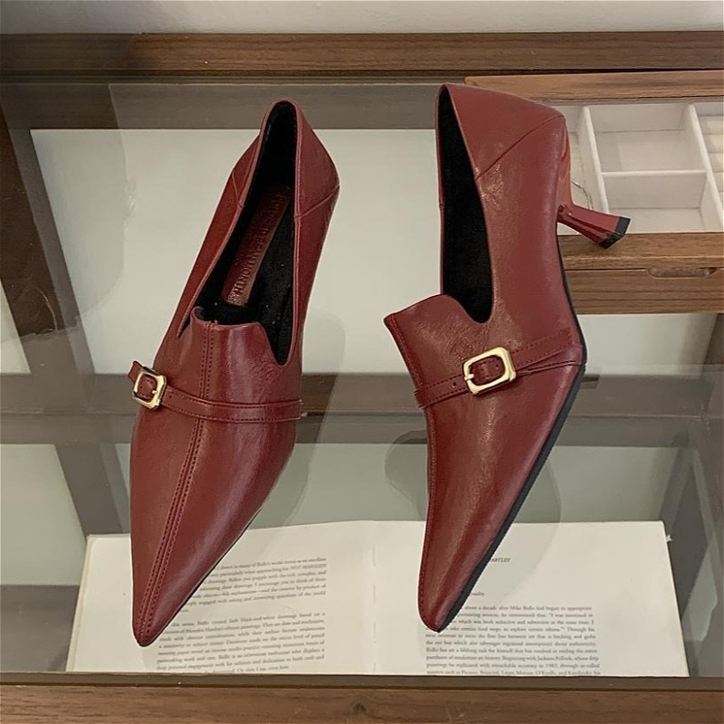 Sepatu Wanita Hak Kitten Elega - Formal Belt Leather Thin ulasan dan harga