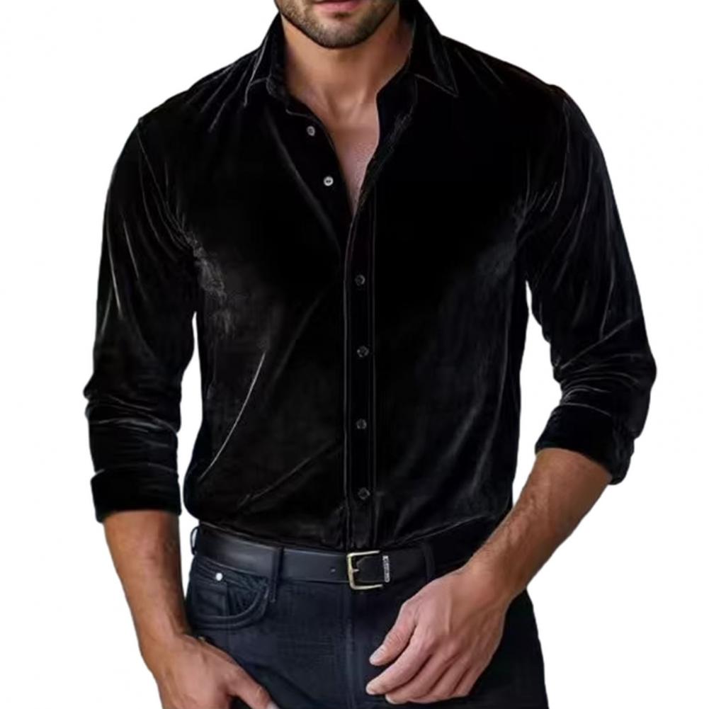 Kemeja Beludru Pria Kemeja Pri - Men Formal Party Wear Shirt ulasan dan harga