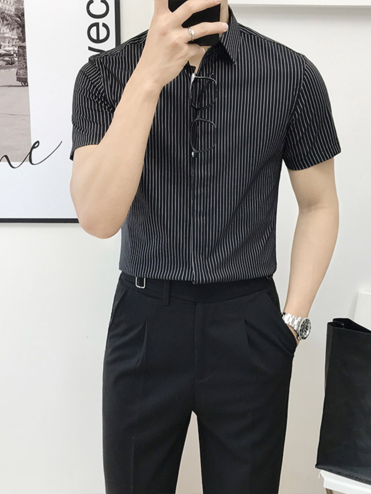 Kemeja Lengan Pendek Slim Fit  - Men'S Urban Formal Wear ulasan dan harga