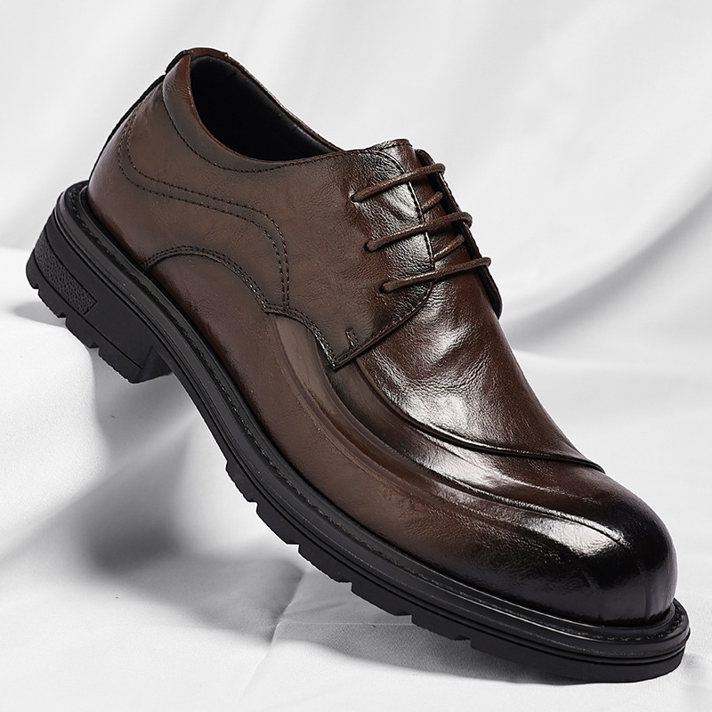 Sepatu Kulit Asli Coklat Mengk - Men Formal Wear Fashion ulasan dan harga