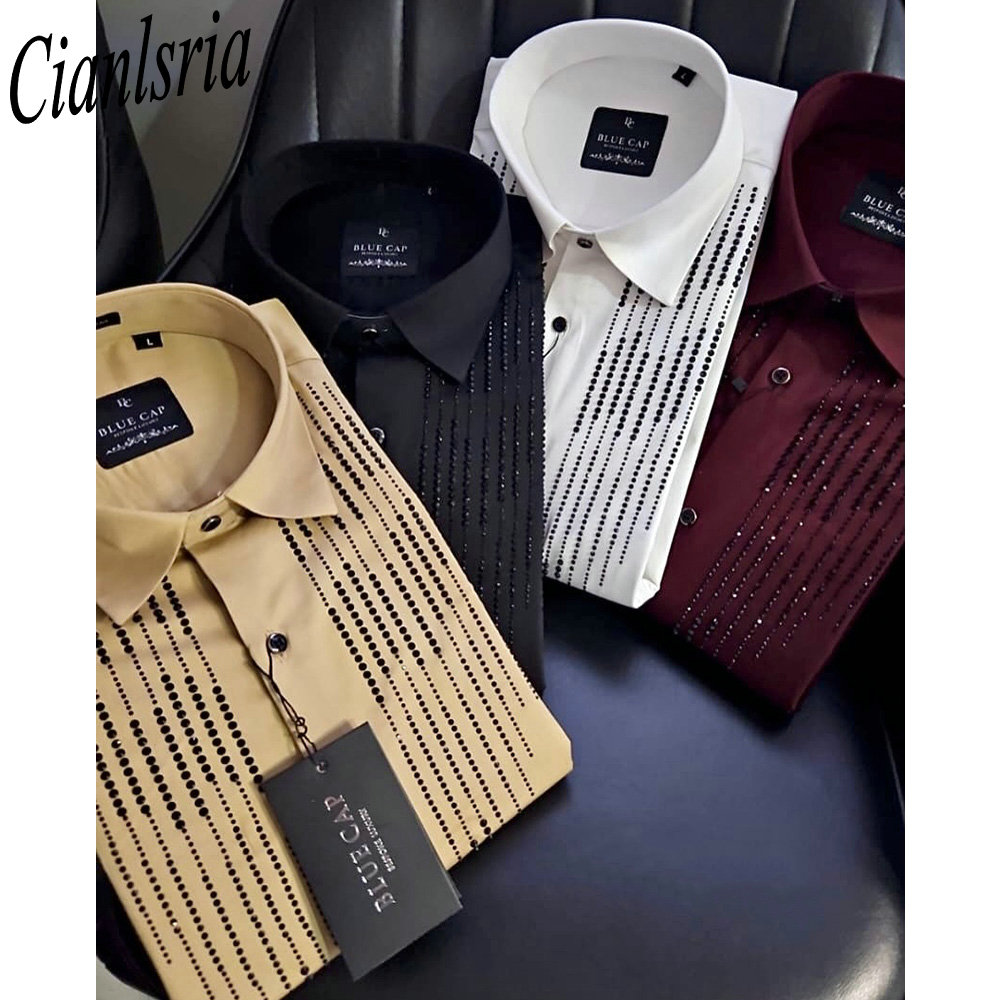 Kemeja Pria Mewah Berlengan Pa - Men Formal Party Wear Shirt ulasan dan harga