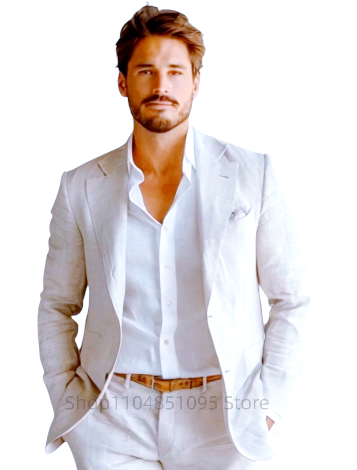 Blazer Linen Pria Slim Fit Bir - Men Formal Wear Design ulasan dan harga