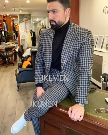 Setelan Pria Houndstooth 2 pot - Men Formal Wear Pants ulasan dan harga