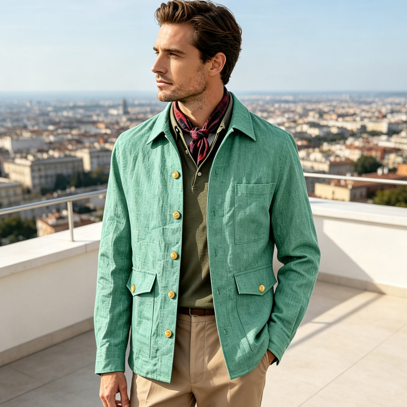 Jaket Linen Pria Vintage Kerah - Men Formal Wear Jacket ulasan dan harga