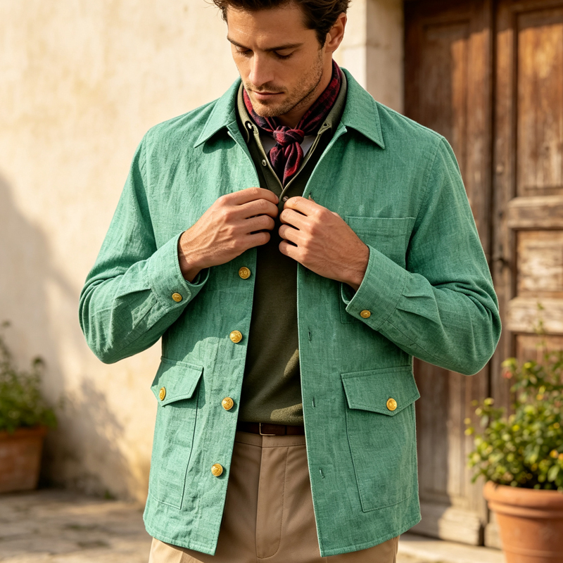 Jaket Linen Pria Vintage Kerah - Men Formal Wear Jacket ulasan dan harga