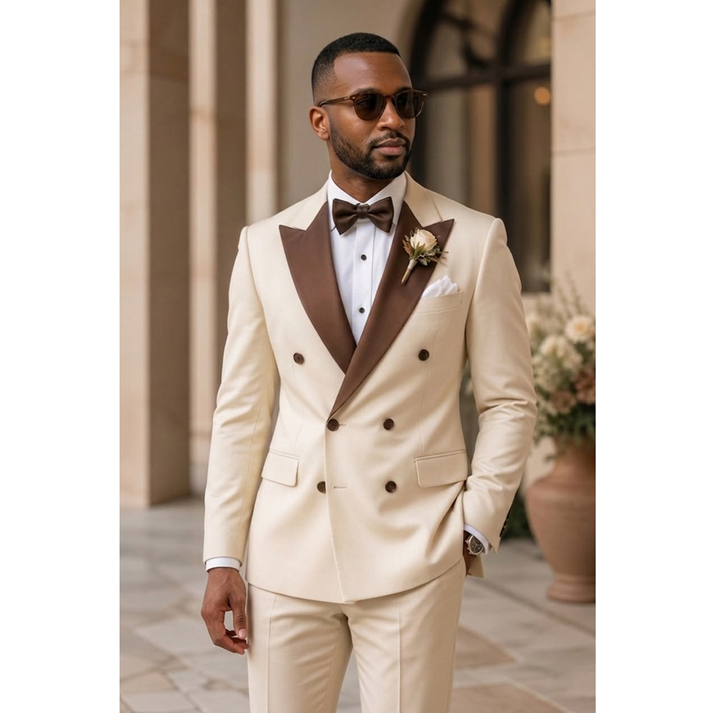 Setelan Tuxedo Pria Double Bre - Men Formal Wear Fashion ulasan dan harga