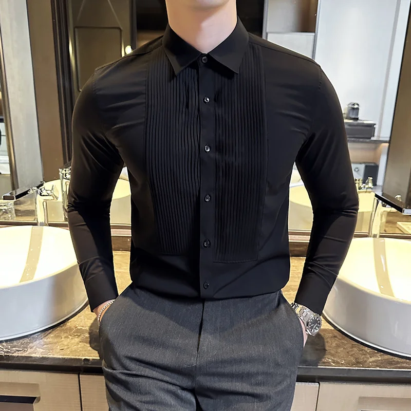 Baju pesta pernikahan pria, ba - Men Formal Party Wear Shirt ulasan dan harga