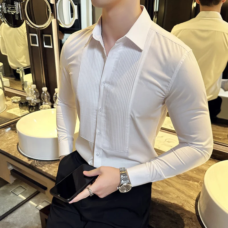 Baju pesta pernikahan pria, ba - Men Formal Party Wear Shirt ulasan dan harga